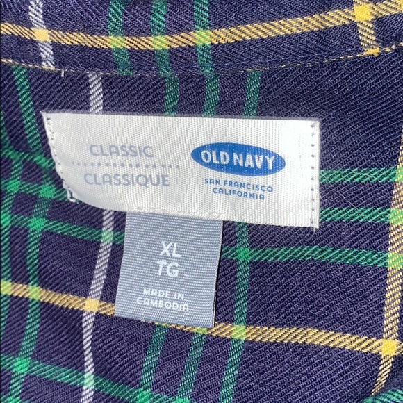 Old Navy Blue/Green/Yellow Flannel - Picture 2 of 2
